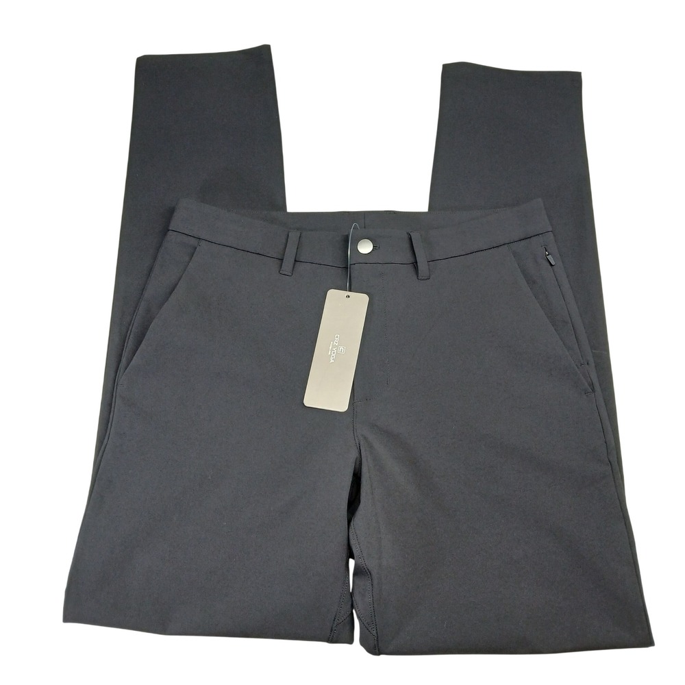 CRZ YOGA Mens Golf Pants 31W 35L Black NS002 Slim Fit Stretch Technical Trousers